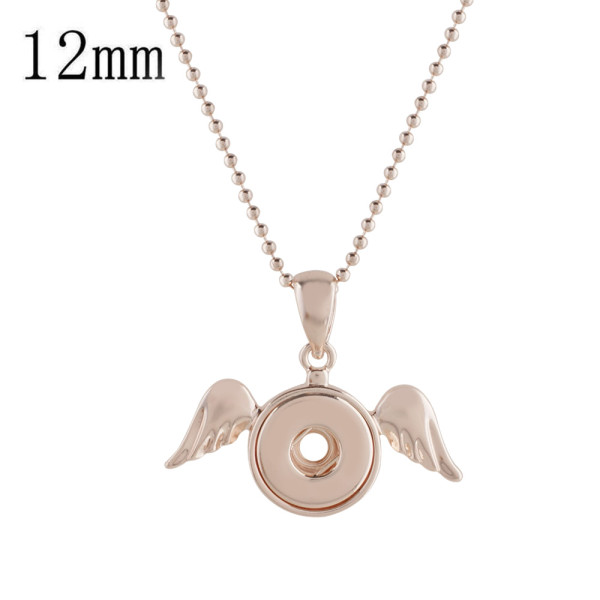 Rose Gold  Necklace with 45CM chain KS1163-S fit 12mm snaps jewelry