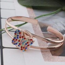 20MM butterfly Rose Gold Plated with colorful rhinestone KC9846 Multicolor