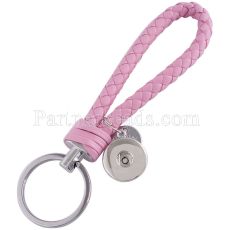 PU leather Keychain Keychain with button fit snaps chunks KC1118 Snaps Jewelry