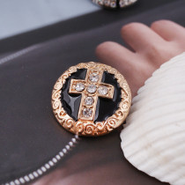 20MM Cross snap  Gold Plated with rhinestone KB6222 snaps jewelry
