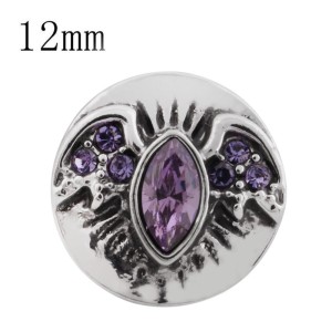 12MM Halloween  Wing snap with purple Rhinestone KS5159-S Halloween bat