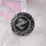 20MM English alphabet-Z  snap Antique silver  plated with Rhinestones KB6279 snaps jewelry