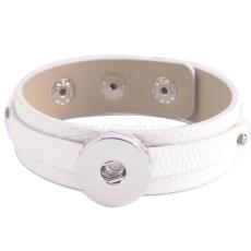 Partnerbeads 20CM 1 snap bracelets Removable buttons fit snaps chunks white artificial leather KC0221 Interchangeable Jewelry Snap Accessory