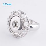 8# snaps metal Ring with Rhinestones fit mini 12mm snap chunks