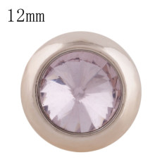 12MM round snap Rose Gold with pink Rhinestone KS9686-S snaps jewelry