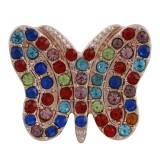 20MM butterfly Rose Gold Plated with colorful rhinestone KC9846 Multicolor