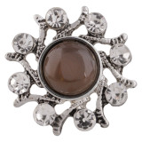 20MM design snap button Antique Silver Plated with brown beads KC9734 snap jewelry