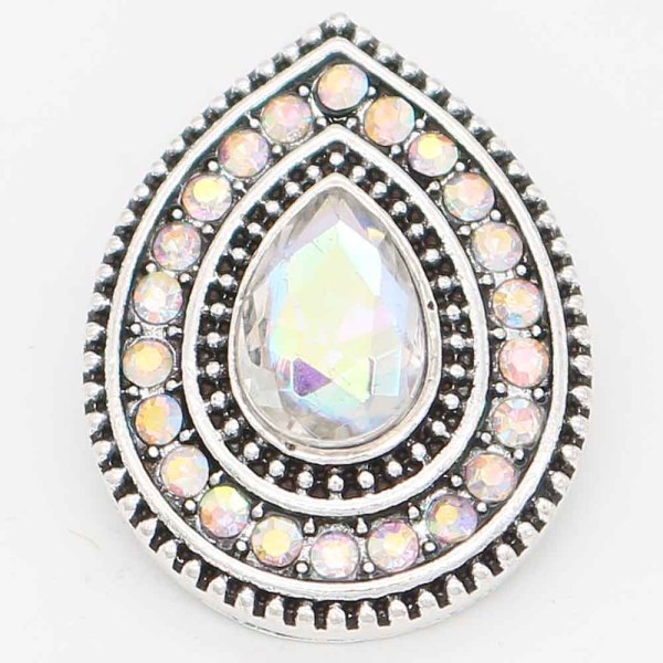 20MM design snap Silver Plated with Colorful rhinestone KC6716 snaps jewelry