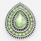 20MM design snap Silver Plated with dark Green rhinestone KC6718 snaps jewelry