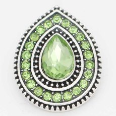 20MM design snap Silver Plated with dark Green rhinestone KC6718 snaps jewelry