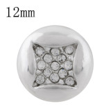 12MM diamond sag snap sliver Plated with white rhinestone KS8088-S snap jewelry