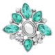 20MM snap Silver Plated with Green rhinestone KC7861 snaps jewelry