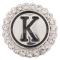 20MM English alphabet-K snap Antique silver  plated with Rhinestones KC8540 snaps jewelry