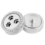 22mm white alloy Paw  Aromatherapy/Essential Oil Diffuser Perfume Locket snap with 1pc 15mm  discs as gift
