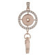 High Quality rose gold hook necklace Badge Reel ID holder with white rhinestone fit 18&20mm chunks snap jewelry