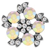 20MM design snap Silver Plated with colorful rhinestone KC6779 snaps jewelry