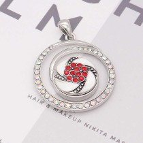 20MM snap Silver Plated with red Rhinestone KC7817 snaps jewelry
