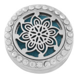 22mm white alloy flower Aromatherapy/Essential Oil Diffuser Perfume Locket snap with 1pc 15mm discs as gift