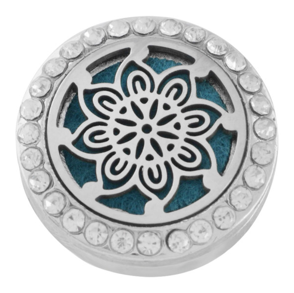 22mm white alloy flower Aromatherapy/Essential Oil Diffuser Perfume Locket snap with 1pc 15mm discs as gift