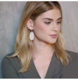 Kendra Scott style  Elle Drop Earrings white shell with silver plating Elle size