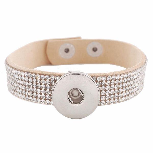 1 buttons Nude leather KC0239 with Rhinestones new type bracelets Button removable fit 20mm snaps chunks