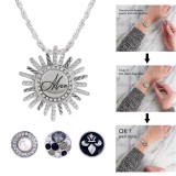 Pendant of necklace without chain with Rhinestone fit 18/20mm snaps style jewelry KC0377