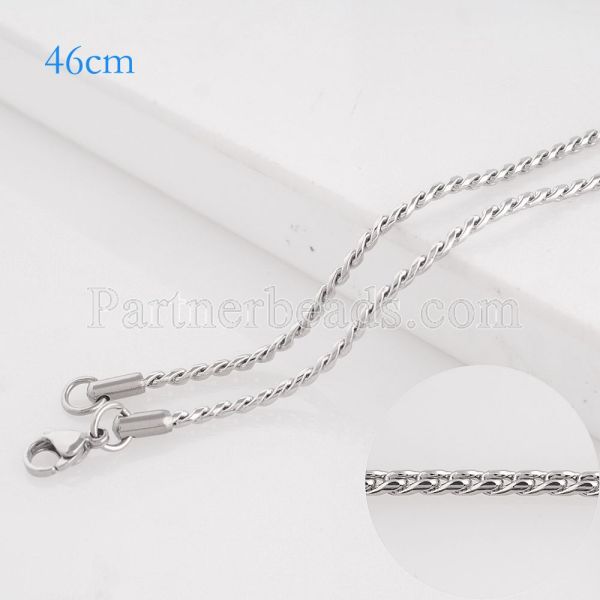 46CM Stainless steel fashion chain fit all jewelry silver plated FC9033