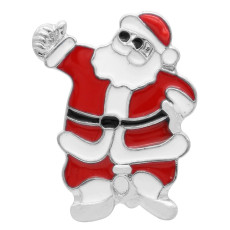 20MM Christmas Santa Claus snap Silver Plated   enamel KC6959 snaps jewelry