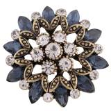 20MM design snap gold Plated with deep blue Rhinestones KC8945 snaps jewelry