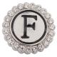 20MM English alphabet-F snap Antique silver  plated with  Rhinestones KC8535 snaps jewelry