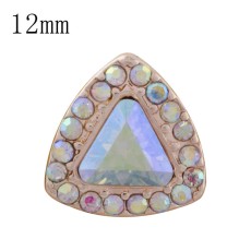 12MM design snap Antique Silver Rose Gold with colorful Rhinestone KS9672-S snaps jewelry