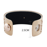 Stainless Steel Bangle Rose Gold with real leather black/white double side TA7021