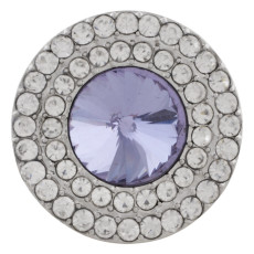20MM Round snap Silver Plated with purple rhinestone KC9882 snaps jewelry