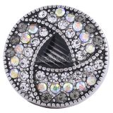 20MM Round snap Antique Silver Plated with gray rhinestones KC6019 snaps jewelry