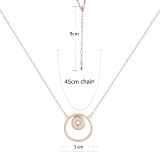 Rose Gold  Necklace with 45CM chain KS1165-S fit 12mm snaps jewelry