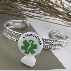20MM Medical Alert lymphoma Painted enamel metal C5294 print  snaps jewelry