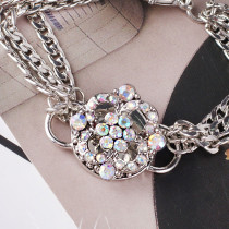 20MM HOllow snap Antique Silver Plated with multicolor rhinestone KB7894 snaps jewelry