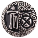 20MM Chinese elements-Lucky snap silver plated with black Enamel KC5478 snaps jewelry