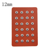Display of 24 pieces PU leather orange type for 12MM snaps chunks