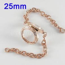 25MM Stainless steel floating charm locket bracelets