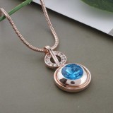 20MM round snap Rose-Gold Plated with light blue Rhinestone KC9760 snaps jewelry