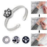 1 buttons snaps metal armband with Rhinestones fit snaps chunks