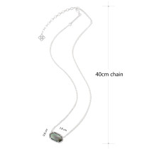 Kendra Scott style Elisa Pendant Necklace Black shell with sliver plating chain  0.8* 1.5cm pendant Elisa size