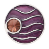 20mm wavy diamond silver plated purple enamel KC9907 snap jewelry
