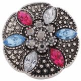 20MM Design snap Silver Plated with multicolor rhinestones KC8593 snaps jewelry