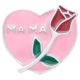 20MM Love Rose snap Silver Plated pink enamel KC7864 snaps jewelry