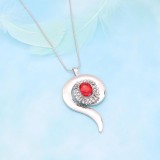 20MM design snap Silver Plated with red rhinestone KC7926 snaps jewelry