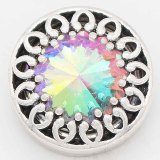 20MM design snap Silver Plated with Colorful rhinestone KC6740 snaps jewelry