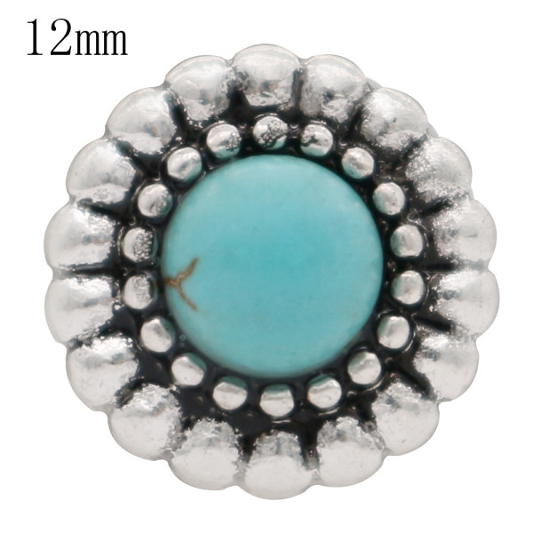 12mm round Small size snaps with green Natural stone for chunks jewelry KS6363-S
