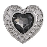 20MM love snap Silver Plated with gray Rhinestone KC5603 snaps jewelry